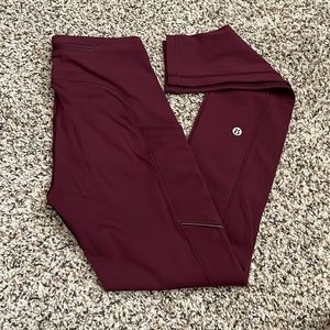 Lululemon leggings- burgundy